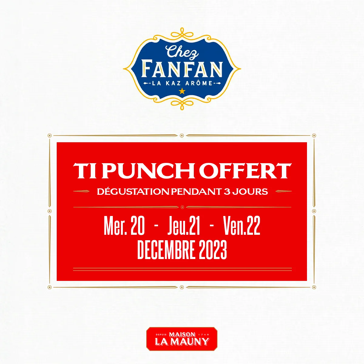 Ti punch offert chez Fanfan