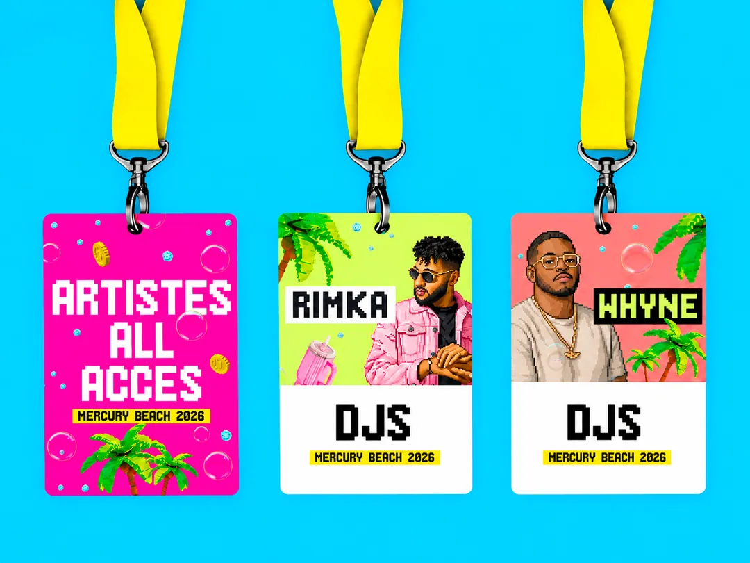 Badges artistes Mercury Beach 2026
